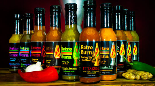 Hot Sauces in a Line